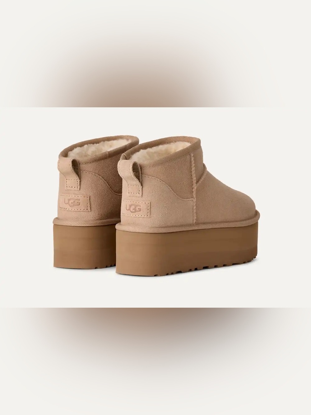 UGG Classic Ultra Mini Platform Boots Sand Suede Size 7